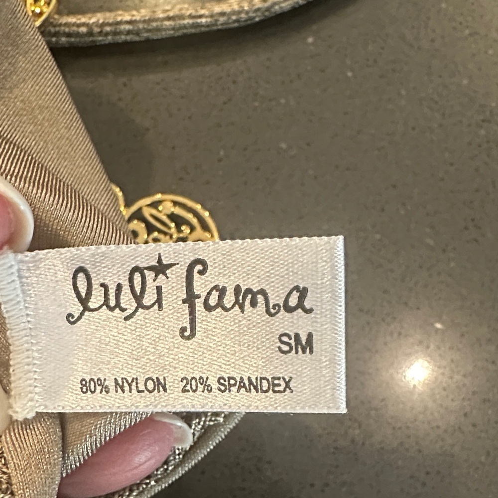 Luli fama bronze Metallic  Triangle Bikini Set - Picture 12 of 12